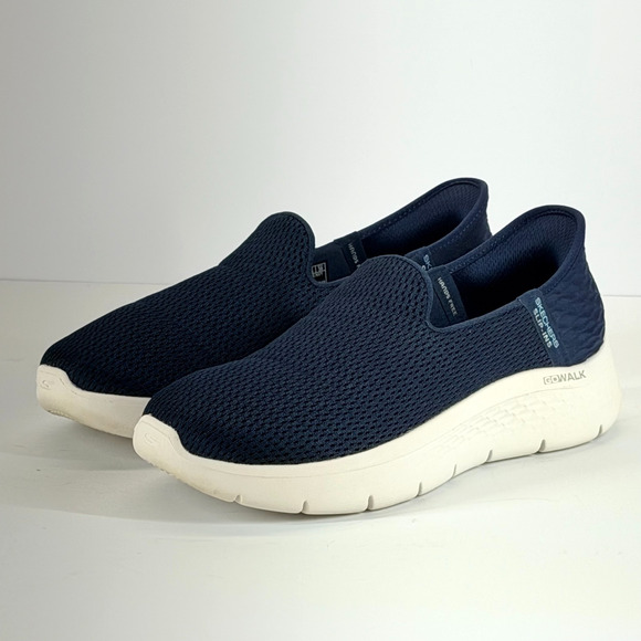 Skechers Slip Ins GoWalk Women Sze 9 Navy Air Cooled Memory Foam Walking Travel - Picture 2 of 11